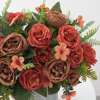 Artificial Flowers Vases for Home Decoration Valentine Garland Fake Plants Wedding Bride Outdoor Diy Gift Box Silk Peony Bouquet Taj Home Store