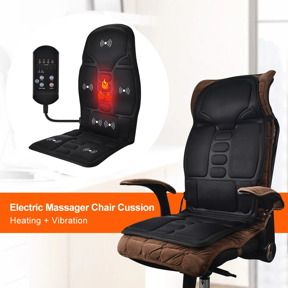 Electric Vibrating Car Massage Massage Chair Mat Portable Massager Cushion Home Infrared Heating Back Vibrator Massage Pads Taj Home Store