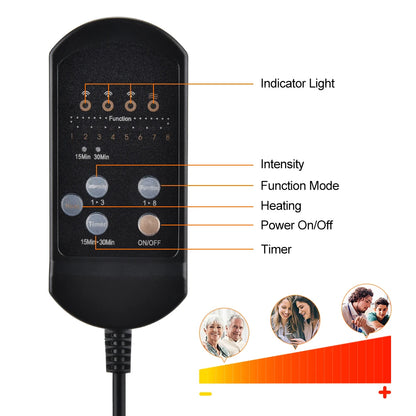 Electric Vibrating Car Massage Massage Chair Mat Portable Massager Cushion Home Infrared Heating Back Vibrator Massage Pads Taj Home Store