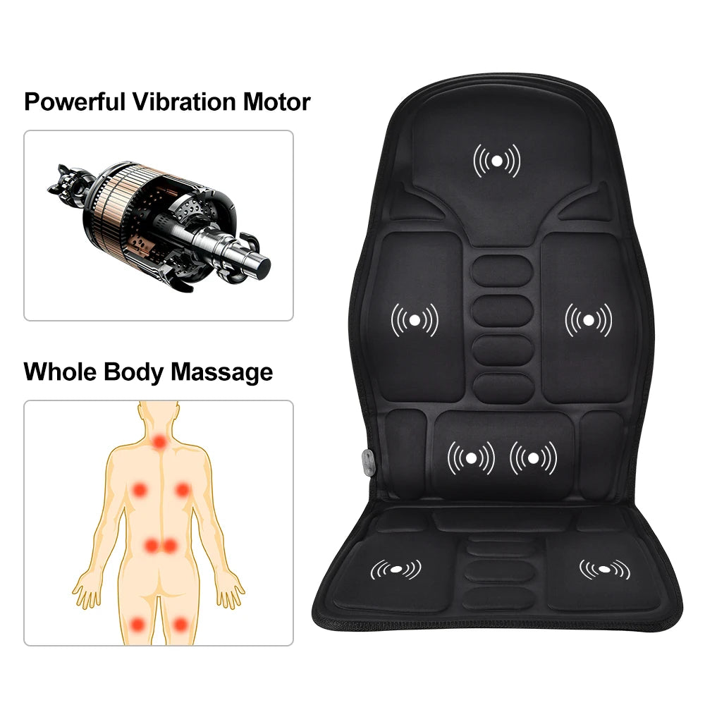 Electric Vibrating Car Massage Massage Chair Mat Portable Massager Cushion Home Infrared Heating Back Vibrator Massage Pads Taj Home Store