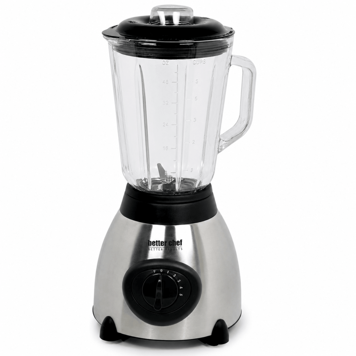 Better Chef 500W 5-Speed Glass Jar Blender with Stainless Steel Base Jupiter Gear Home