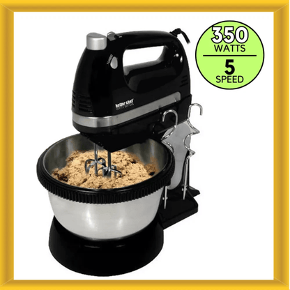 Better Chef 350W 5-Speed-plus-Boost Hand and Stand Mixer w Bowl Jupiter Gear Home