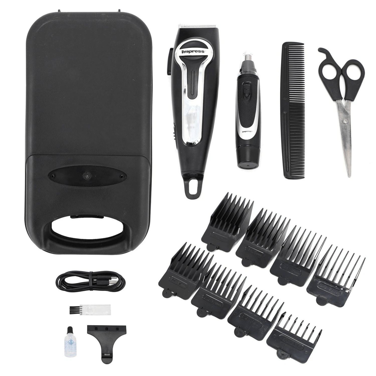 Impress 18-Pce Rechargeable Hair Clipper and Nose Trimmer Set Jupiter Gear Home