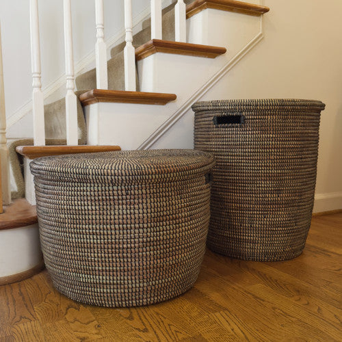 Black Flat Lid Floor Basket DC-Powered by People