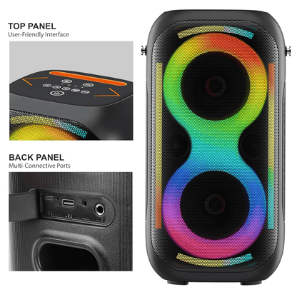 IQ Sound 2x5-Inch TWS Fusion Glow Portable Bluetooth Speaker Jupiter Gear Home