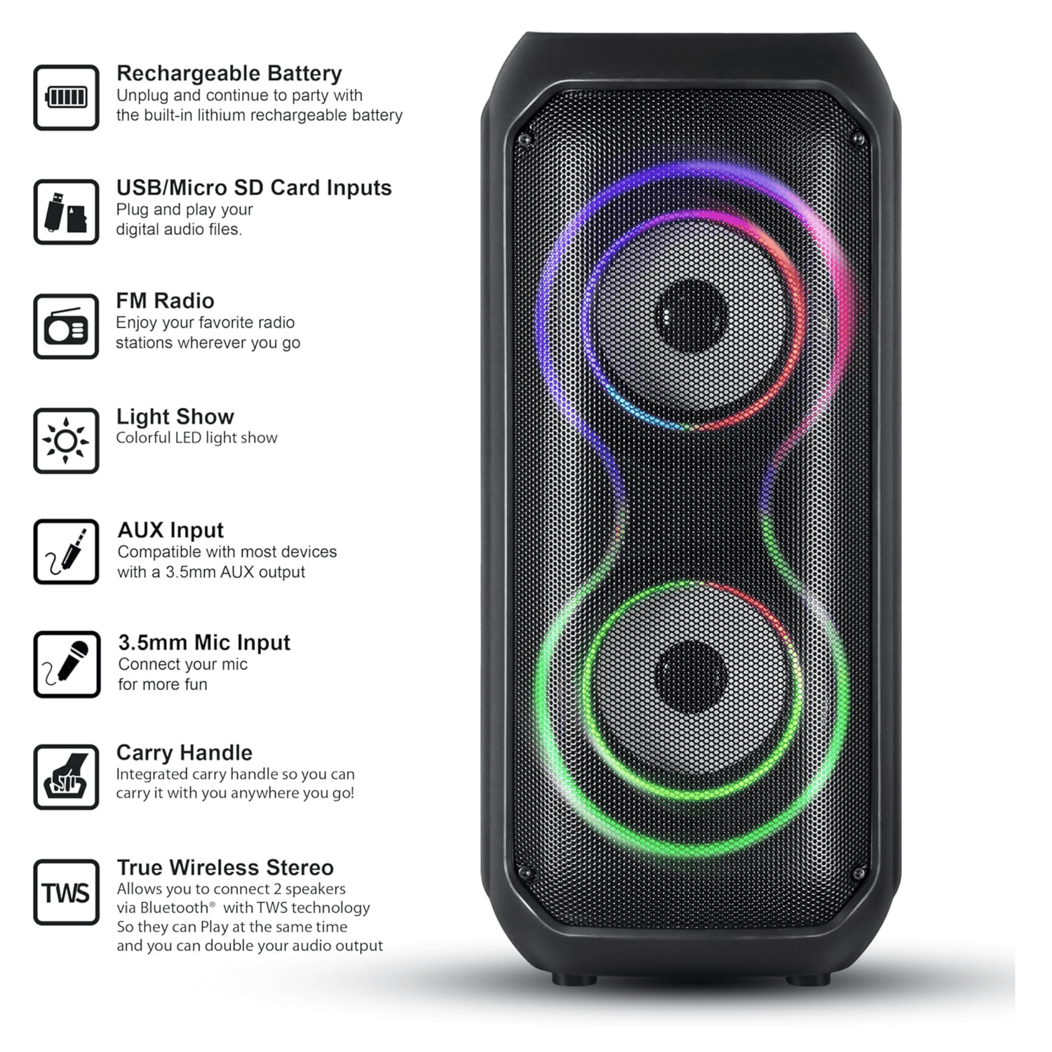 IQ Sound 2x4-Inch High Efficiency Bluetooth Speaker System Jupiter Gear Home