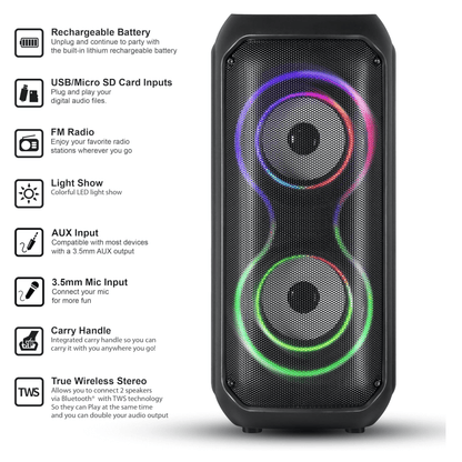 IQ Sound 2x4-Inch High Efficiency Bluetooth Speaker System Jupiter Gear Home