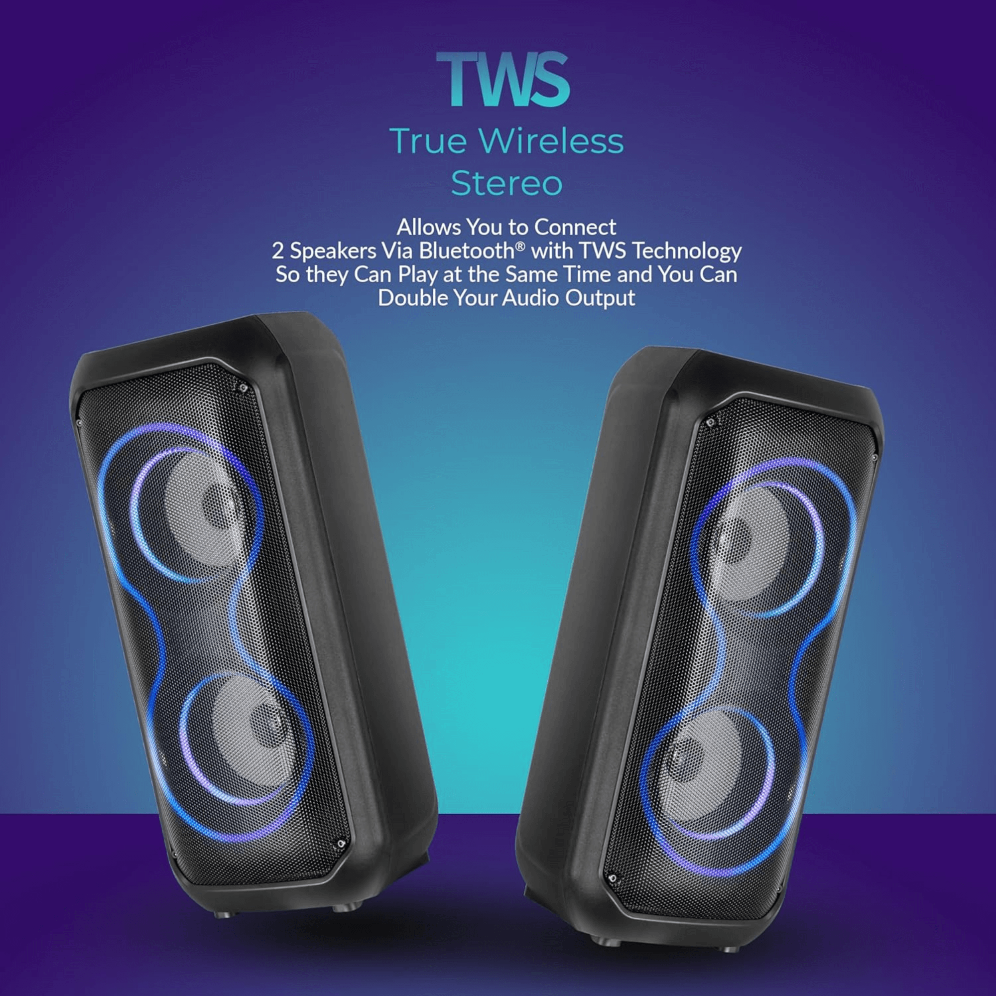 IQ Sound 2x4-Inch High Efficiency Bluetooth Speaker System Jupiter Gear Home