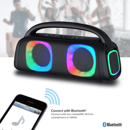 IQ Sound Portable Bluetooth Speaker with RGB Lights and TWS-Enhanced Stereo Sound Jupiter Gear Home