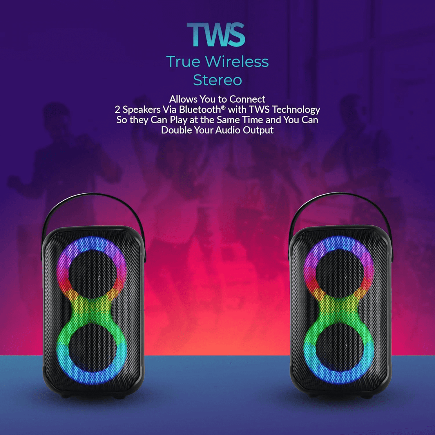 IQ Sound Karaoke Kraze 2x 4-Inch Portable Bluetooth Speaker Jupiter Gear Home