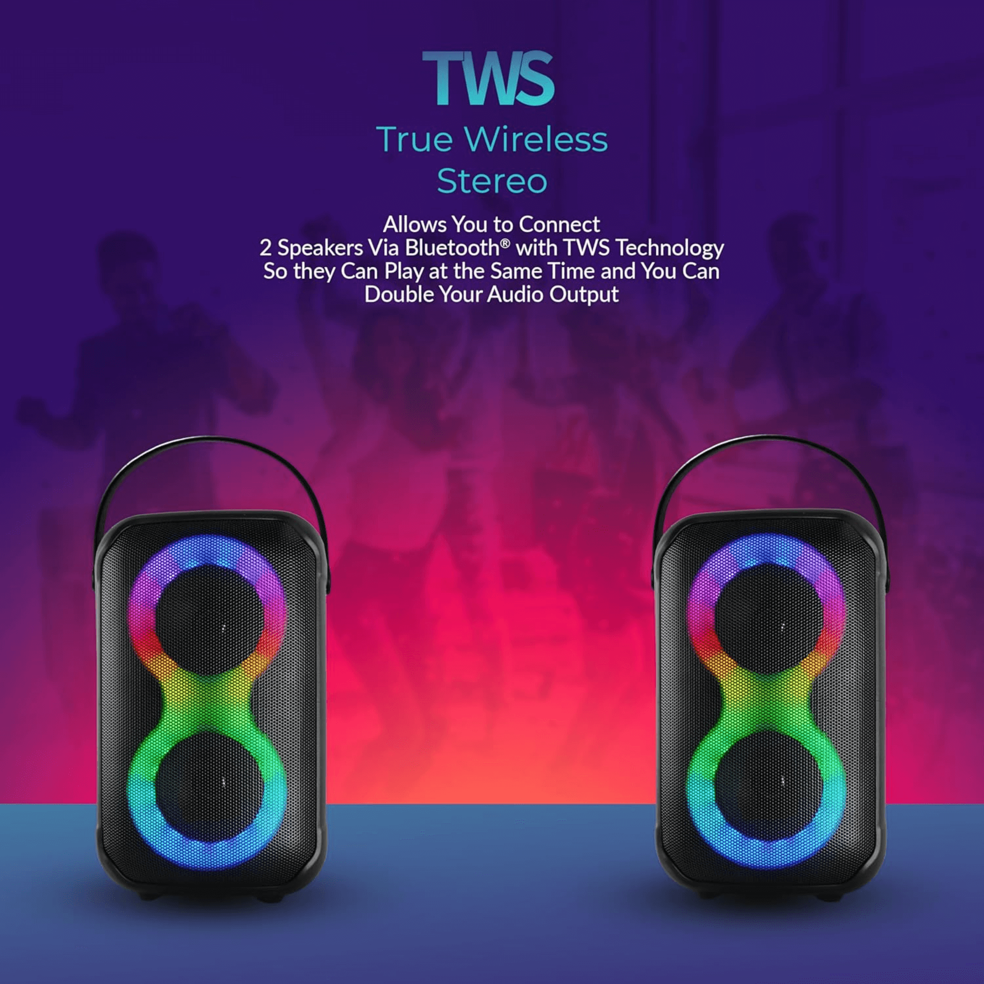 IQ Sound Karaoke Kraze 2x 4-Inch Portable Bluetooth Speaker Jupiter Gear Home