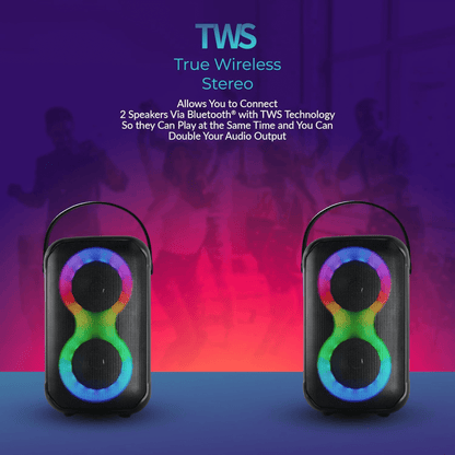 IQ Sound Karaoke Kraze 2x 4-Inch Portable Bluetooth Speaker Jupiter Gear Home