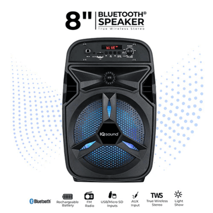 IQ Sound 8-Inch Portable Bluetooth TWS Speaker Jupiter Gear Home