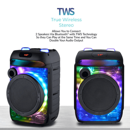 IQ Sound CYBER FLEX8 8-Inch Portable Bluetooth Speaker Jupiter Gear Home