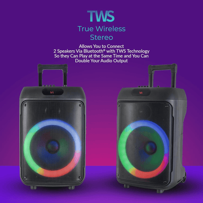 IQ Sound 12-Inch Portable Bluetooth Party Speaker Jupiter Gear Home