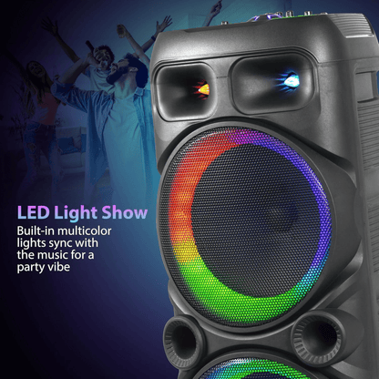 IQ Sound 2x12-Inch Portable Bluetooth Party Speaker Jupiter Gear Home