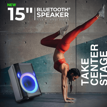 IQ Sound 15-Inch Portable BT Speaker with Tiltable Audio Enhancement Jupiter Gear Home