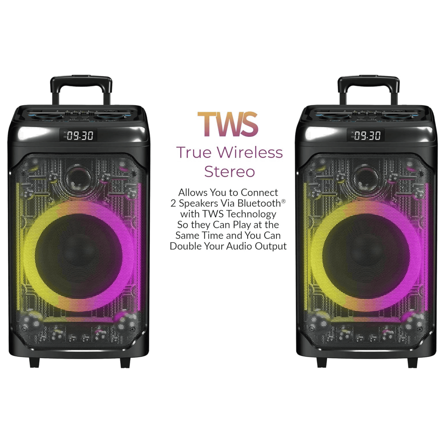 IQ Sound CYBER FLEX12 12-Inch Portable Bluetooth Party Speaker Jupiter Gear Home