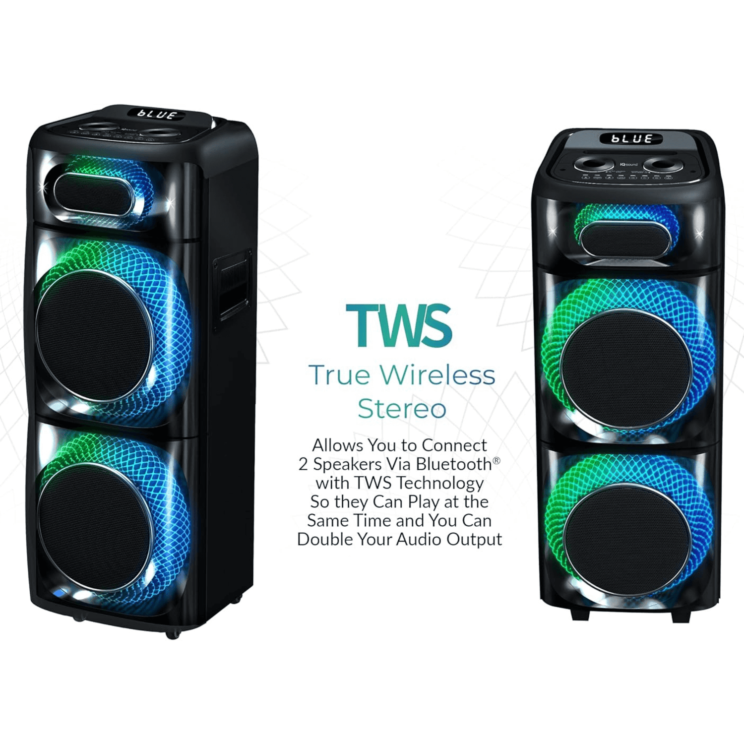 IQ Sound TorusFLEX 2x10-Inch Portable Bluetooth DJ Speaker Jupiter Gear Home
