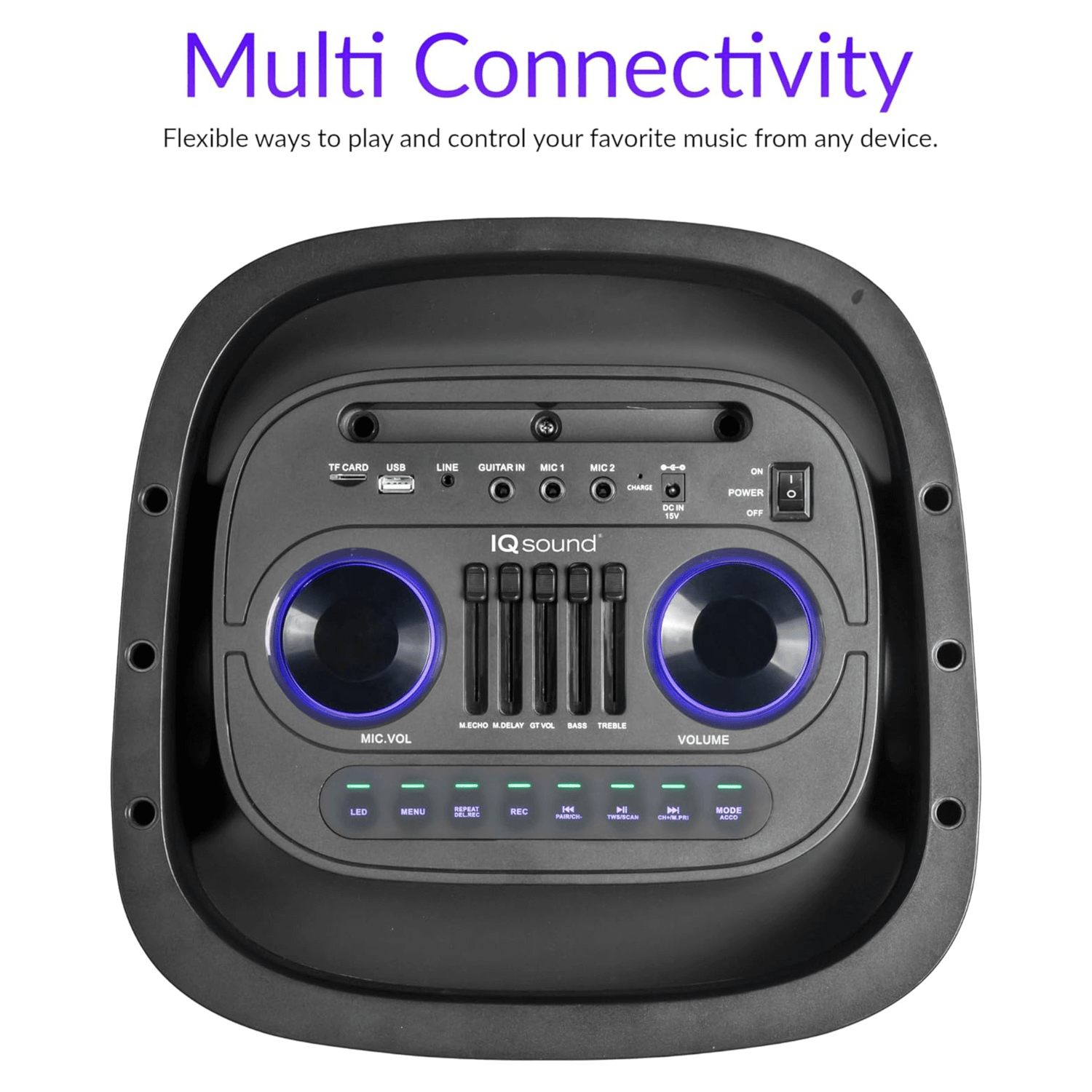 IQ Sound 2x10-Inch Portable Bluetooth DJ Speaker Jupiter Gear Home