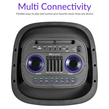 IQ Sound 2x10-Inch Portable Bluetooth DJ Speaker Jupiter Gear Home