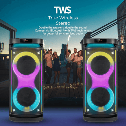 IQ Sound 2x10-Inch Portable Bluetooth DJ Speaker Jupiter Gear Home