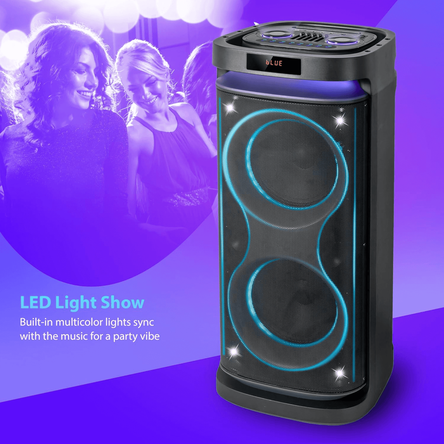 IQ Sound 2x10-Inch Portable Bluetooth DJ Speaker Jupiter Gear Home