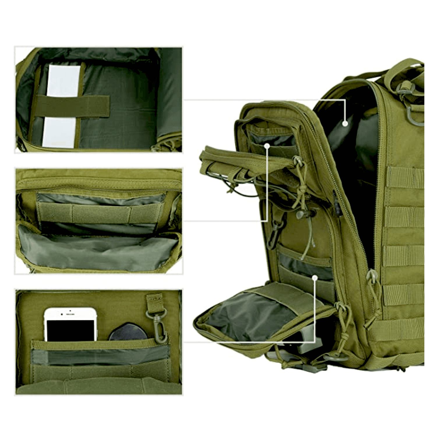 JupiterGear Tactical Military Sling Backpack 15L Shoulder Bag Molle Outdoor Daypack Backpack with Adjustable Strap Jupiter Gear Home
