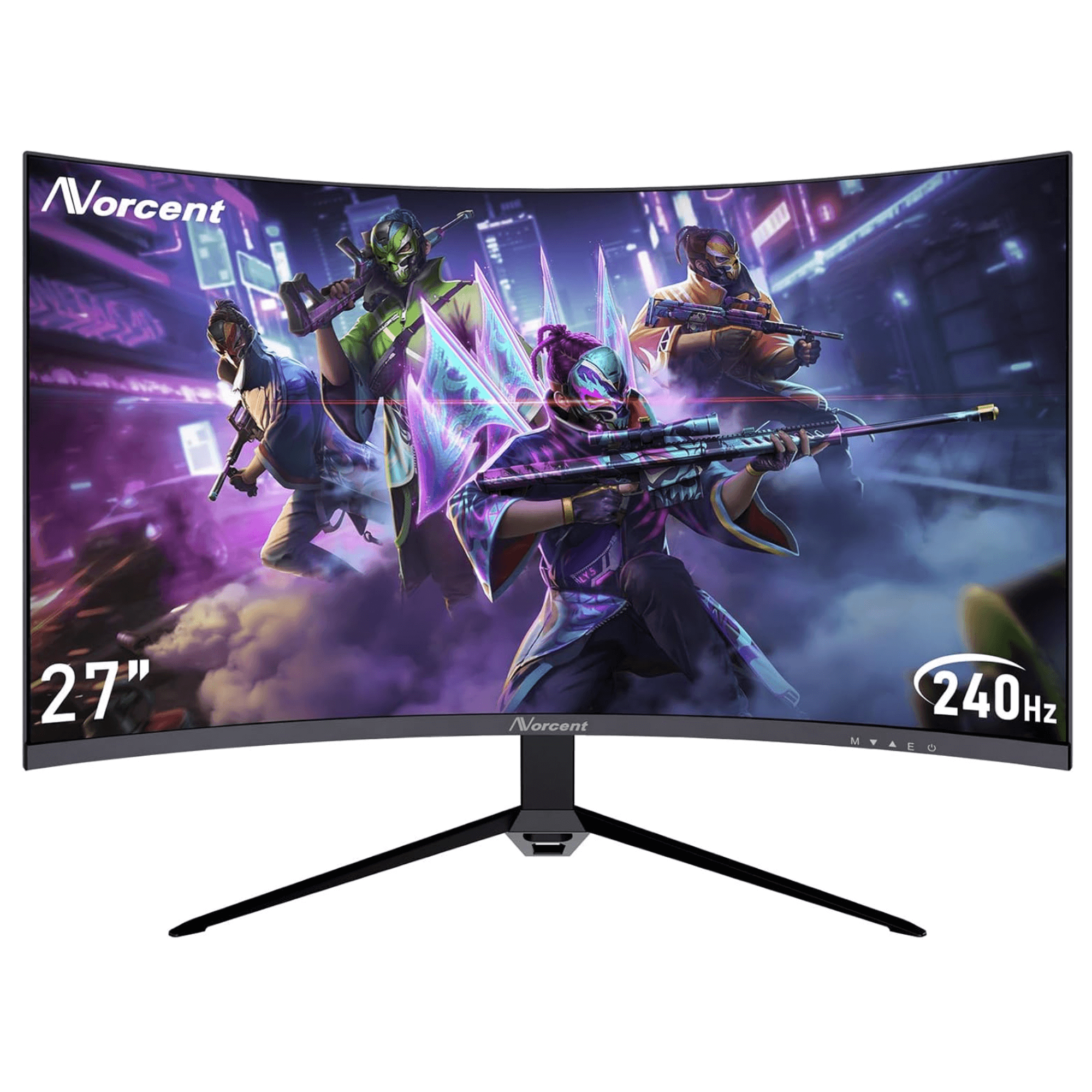 Norcent 27-Inch FHD VA Gaming Curved Monitor with Rainbow Lights Jupiter Gear Home