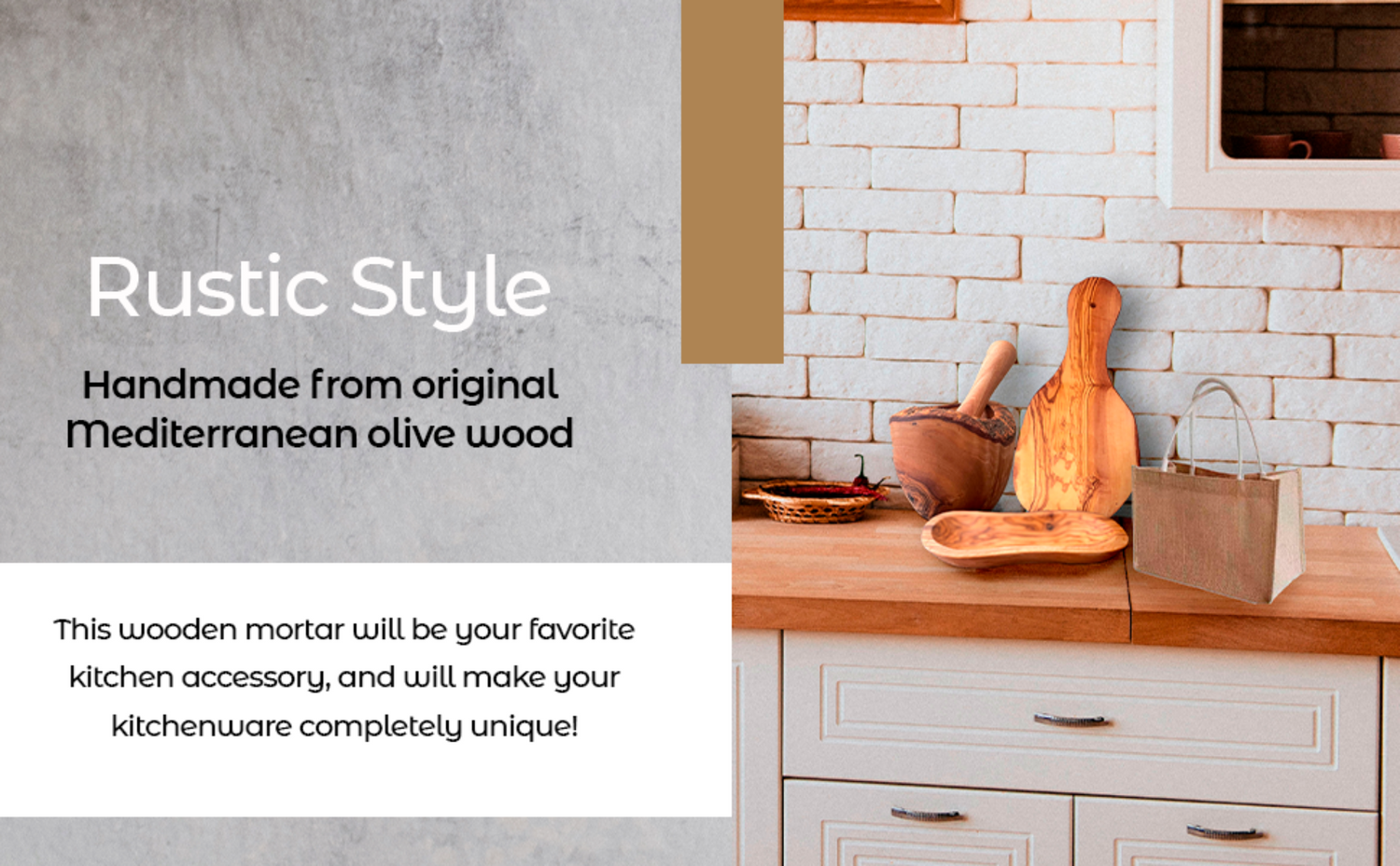 Olive Wood Rustic Mortar and Pestle DC-Choixe