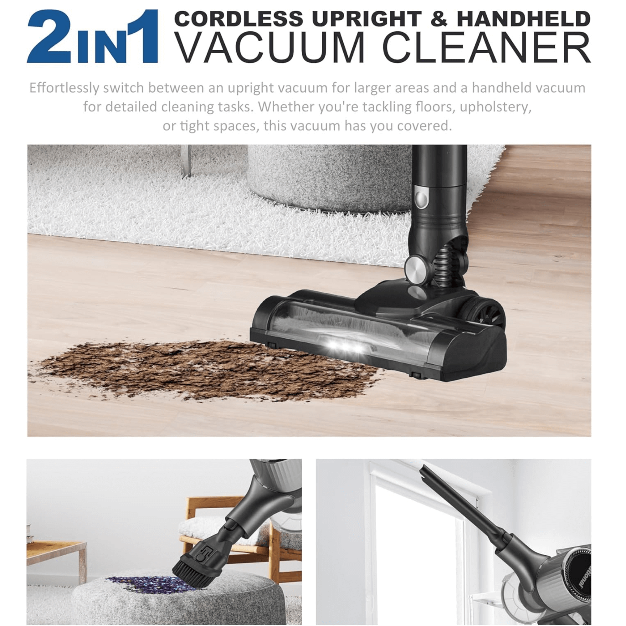 National 2-in-1 Cordless Upright and Handheld Vacuum Cleaner Jupiter Gear Home