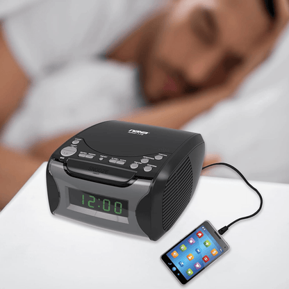Naxa Dual Alarm Clock Radio with CD Player and USB Charge Port Jupiter Gear Home