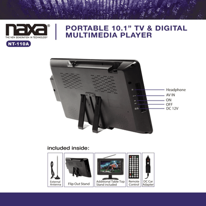 Naxa 10" Portable 12V TV &amp; Digital Multimedia Player - Refurbished Jupiter Gear Home