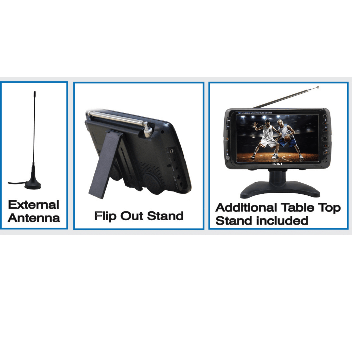 Naxa 7" Portable 12 Volt TV &amp; Digital Multimedia Player Jupiter Gear Home