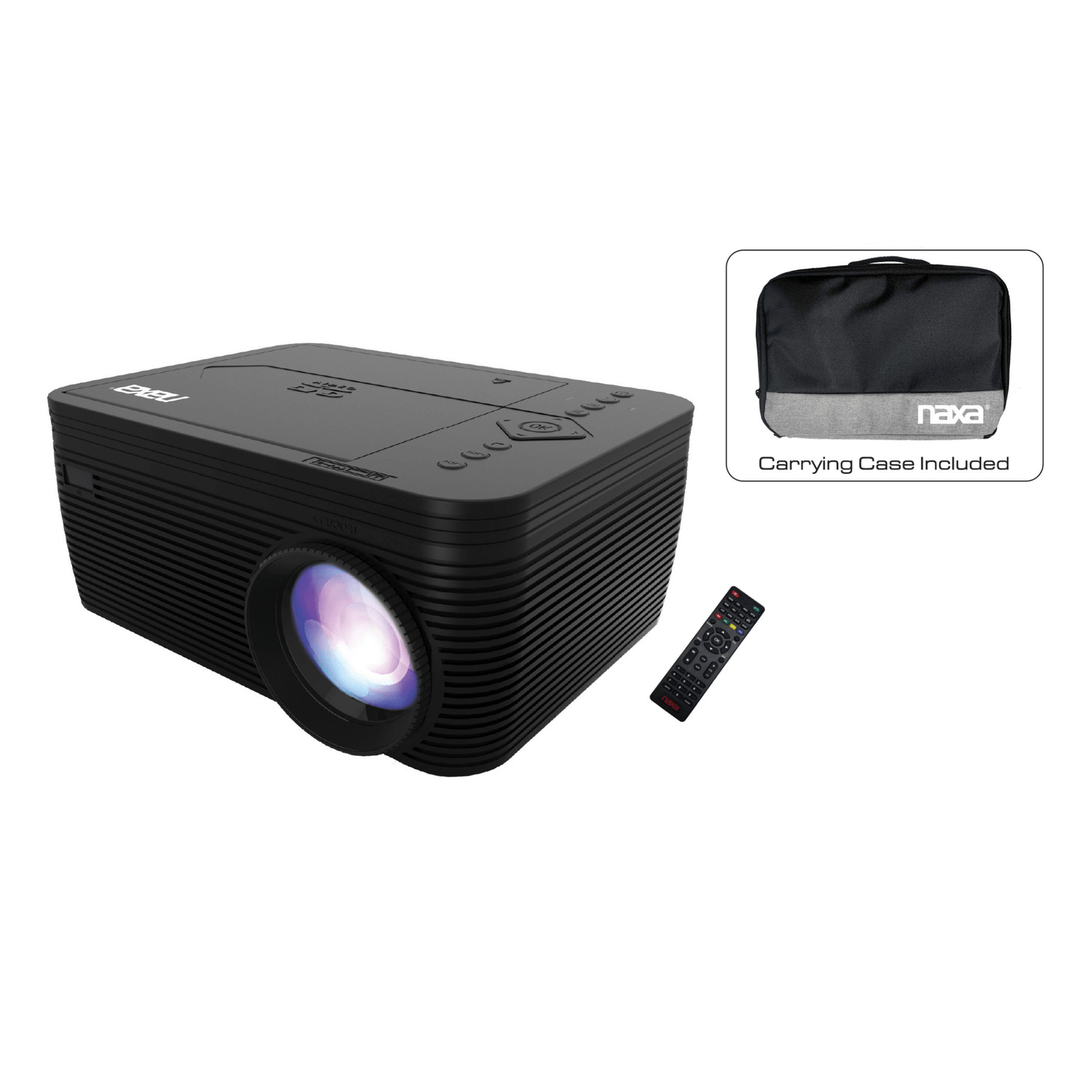 Naxa 150" Home Theater LCD Projector &amp; Carrying Case Combo with Built-In DVD Player Jupiter Gear Home