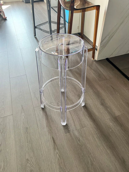 Chic Transparent Acrylic Bar Stool Modern Fashion High Seat Simple Plastic Bar Stool Design Taj Home Store