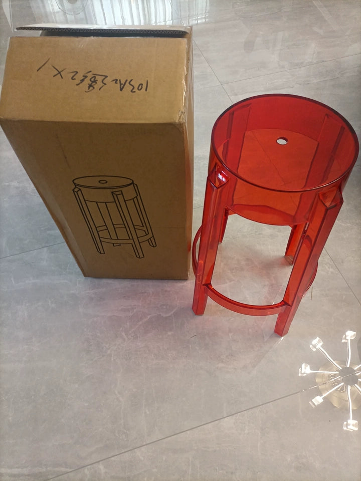 Chic Transparent Acrylic Bar Stool Modern Fashion High Seat Simple Plastic Bar Stool Design Taj Home Store