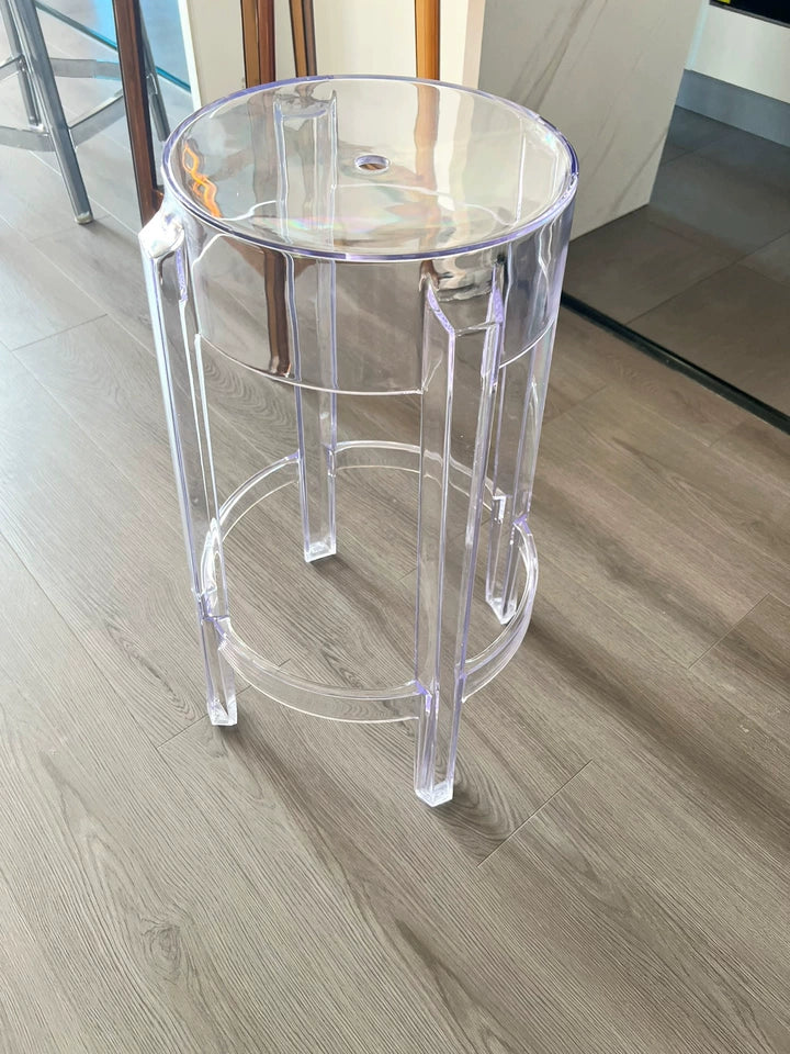 Chic Transparent Acrylic Bar Stool Modern Fashion High Seat Simple Plastic Bar Stool Design Taj Home Store