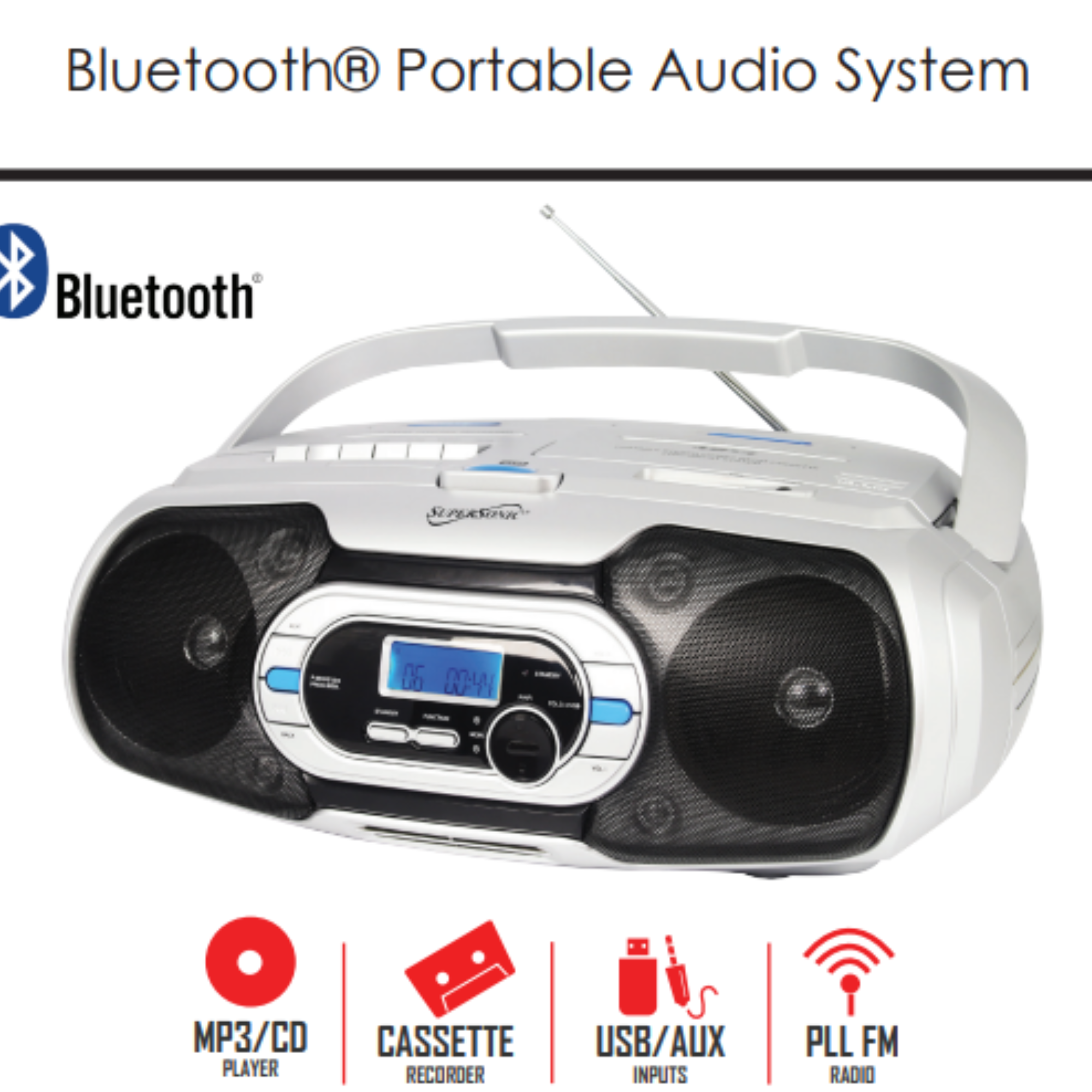 Supersonic Bluetooth Portable Audio System Jupiter Gear Home