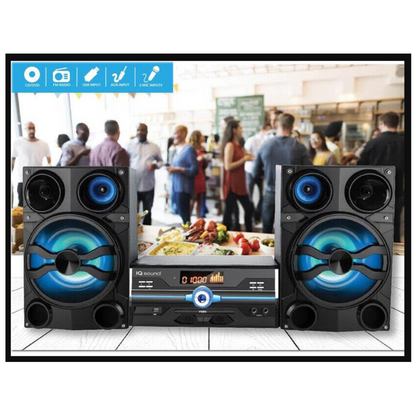 IQ Sound HiFi Multimedia Audio System with Bluetooth and AUX, USB &amp; Mic Inputs Jupiter Gear Home