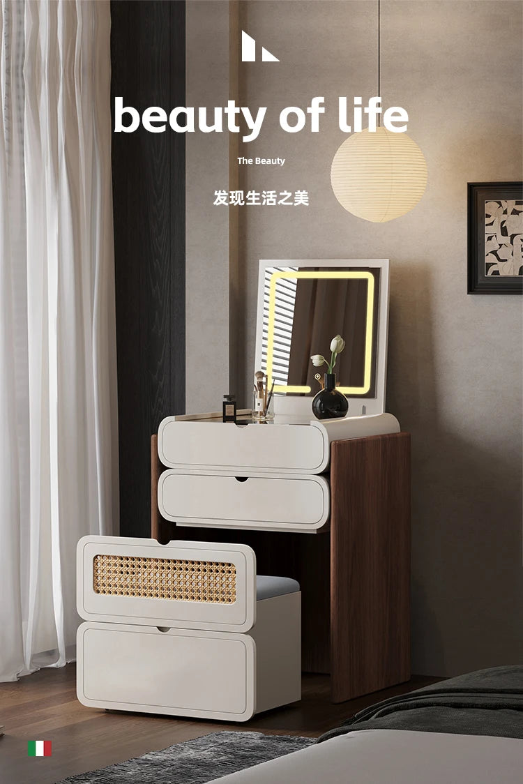Dressing Table Bedroom Minimalist Design New Mini Bedside Table Storage Elegant Stylish Coiffeuse Maquillage Meuble Furniture Taj Home Store