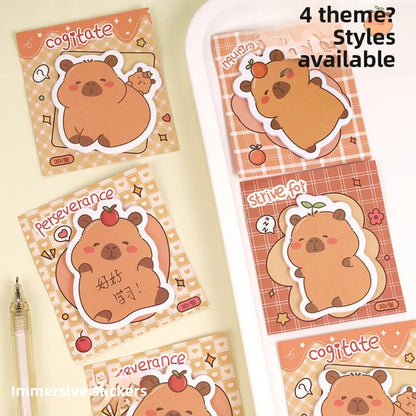 5Pcs/Lot Creative Capybara Memo Pad Cute Cartoon Sticky Notes Message Sticker Book Kawaii Writing Pads School Office Supplies Taj Home Store