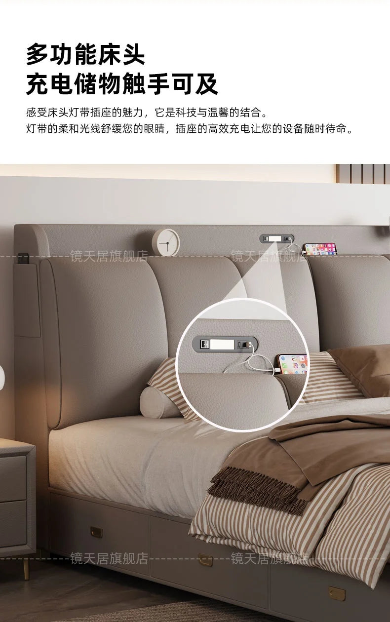 Bedroom Storage Bed Modern Corium Wedding Luxury Bed Corium Double Recamaras Matrimoniales Completas Muebles Home Furniture Taj Home Store