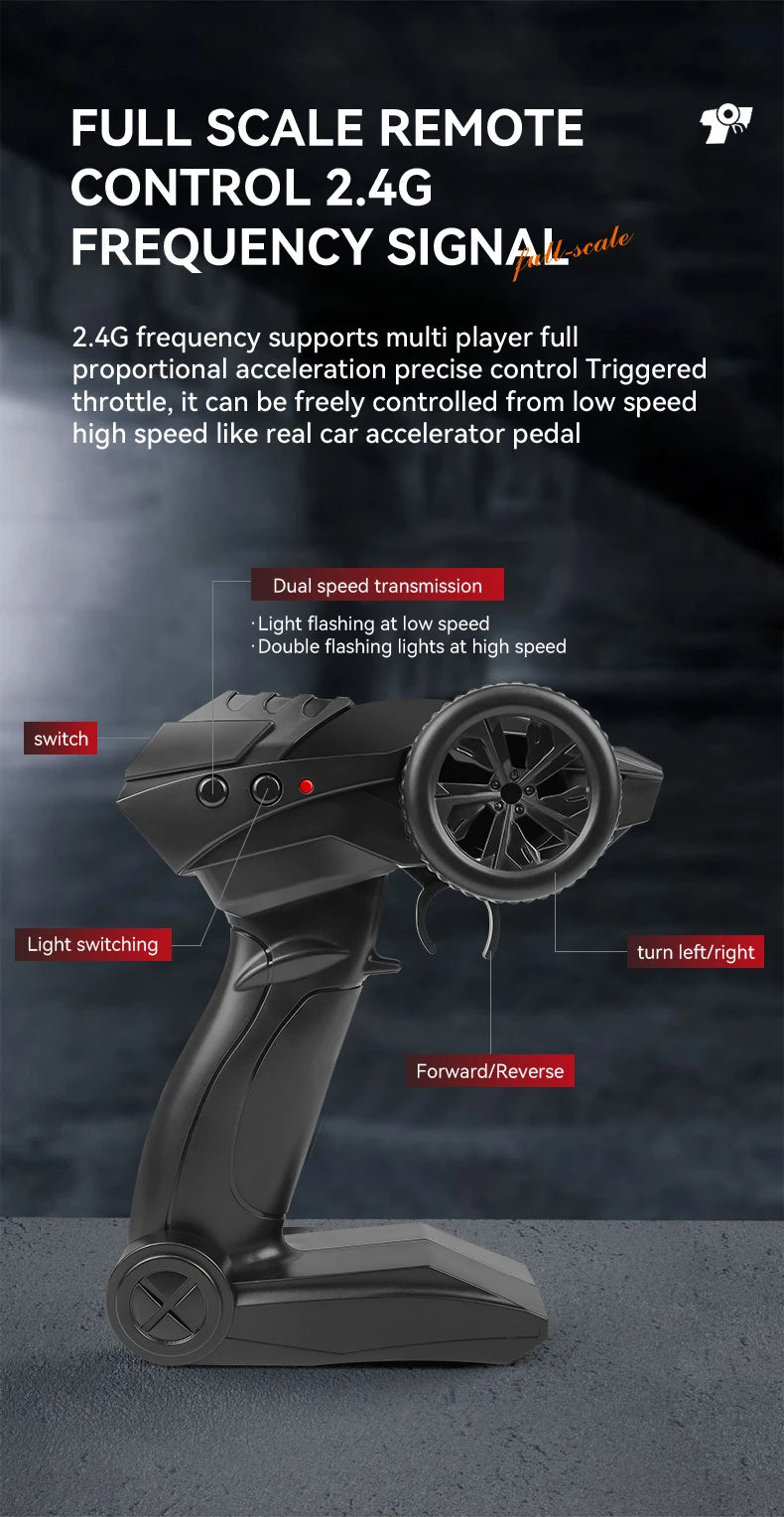 ZWN 1:12 1:16 20KM/H RC Car With LED Lights 2.4G Alloy Off-Road High Speed Vehicle Remote Control Cars Toys for Children Gifts Taj Home Store