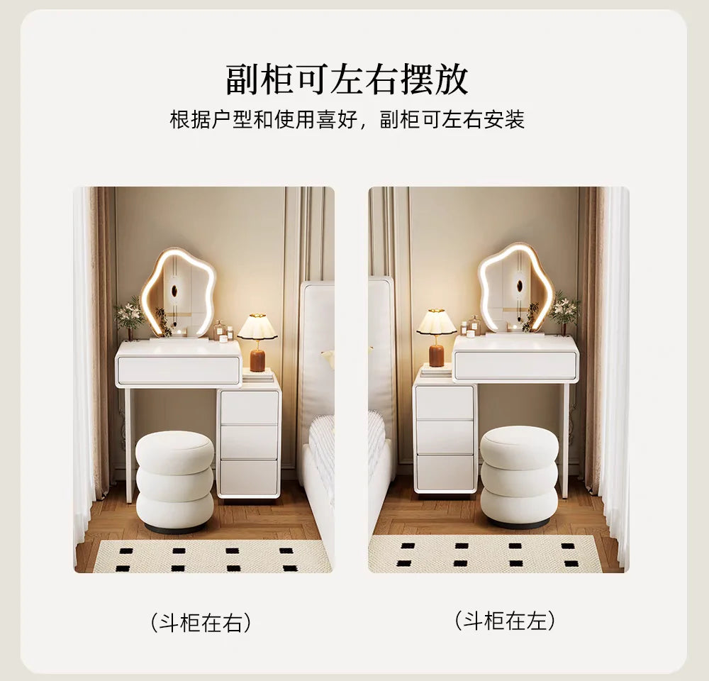 Bedroom Women Dressing Table Luxury Wood Storage Mirror Hairstyle Dressing Table Home White Muebles De Dormitorio Furniture Taj Home Store
