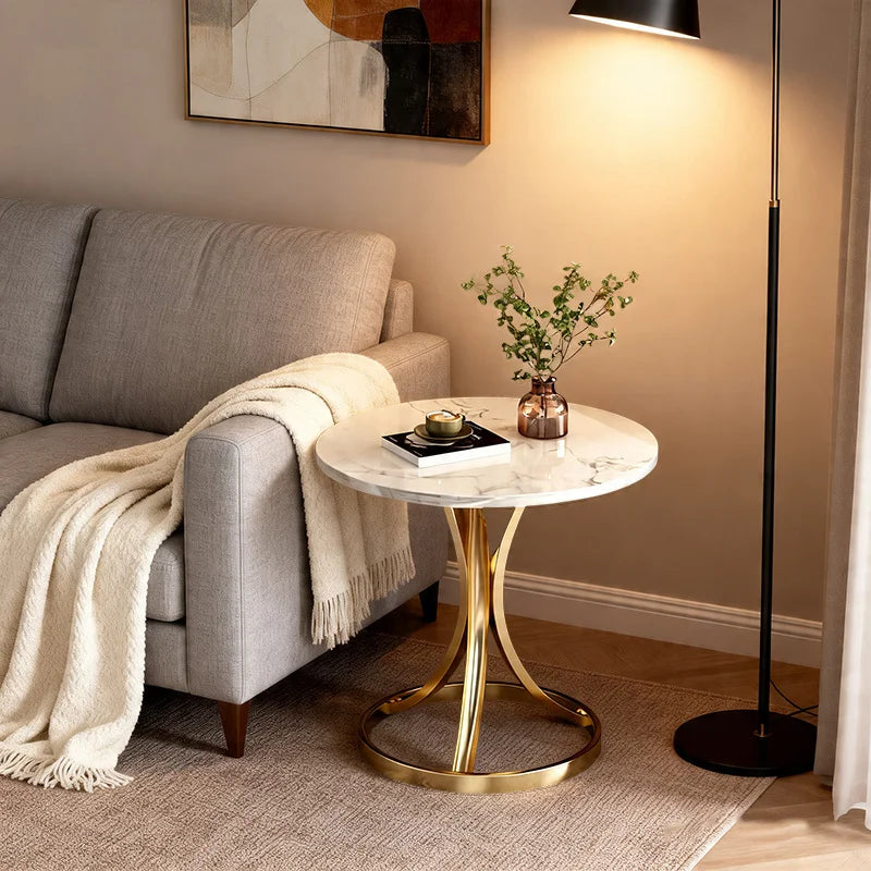 Creative living room side table, coffee table, small round coffee table, modern decorative bedside table, bedroom coffee Taj Home Store