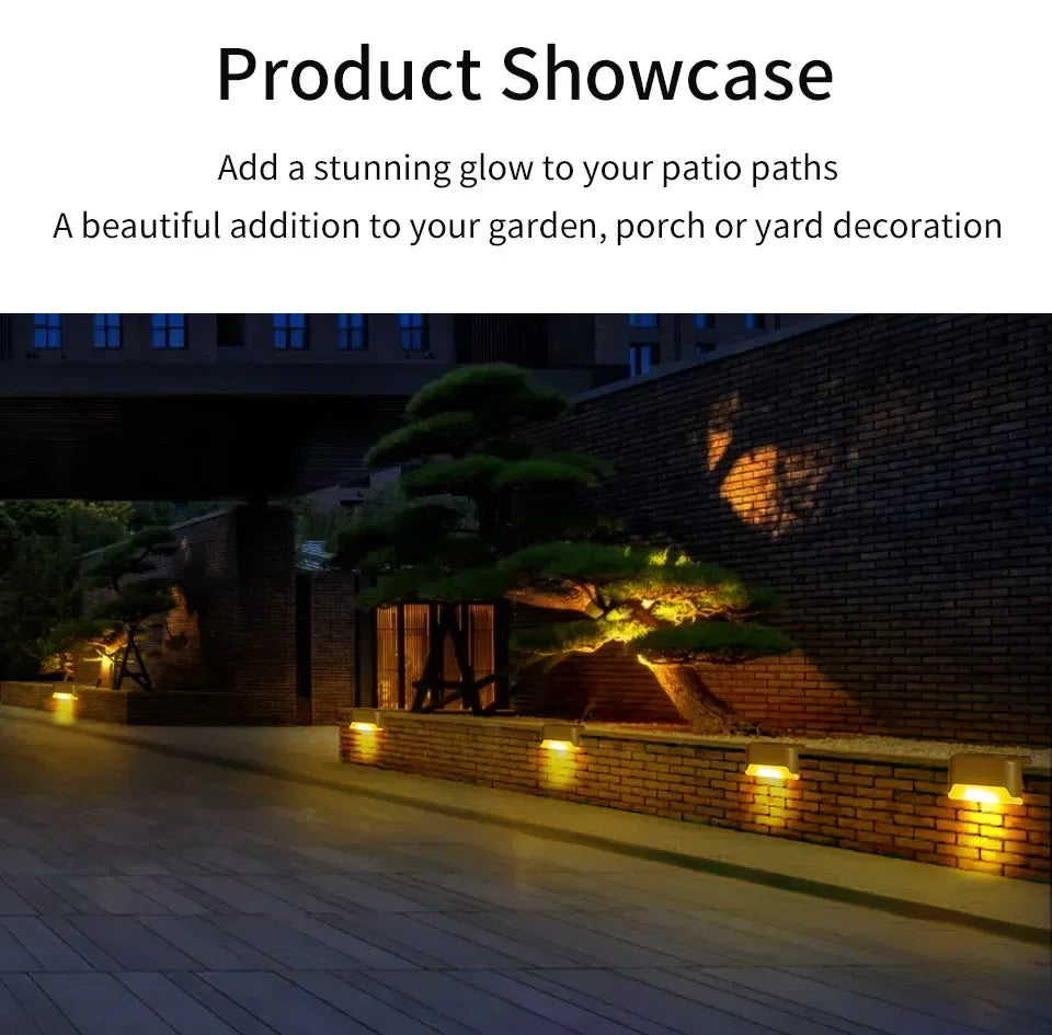 LED Solar Deck Lights Outdoor Solar Light Waterproof Solar Stairs Light Garden Decoration Patio Fence Step Yard Outside Lighting