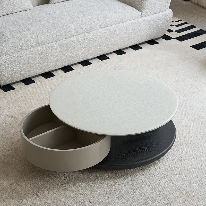 Modern Home Furniture Round Coffee Table with Storage for Living Room Apartment Taj Home Store