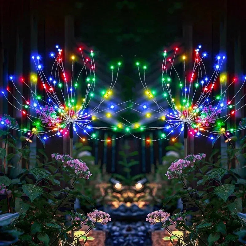 Outside Decorations Light Solar Lawn Light LED Garden Firework Dandelion Lights Sparkles Landscape Fairy Light Yard Patio Decor Taj Home Store