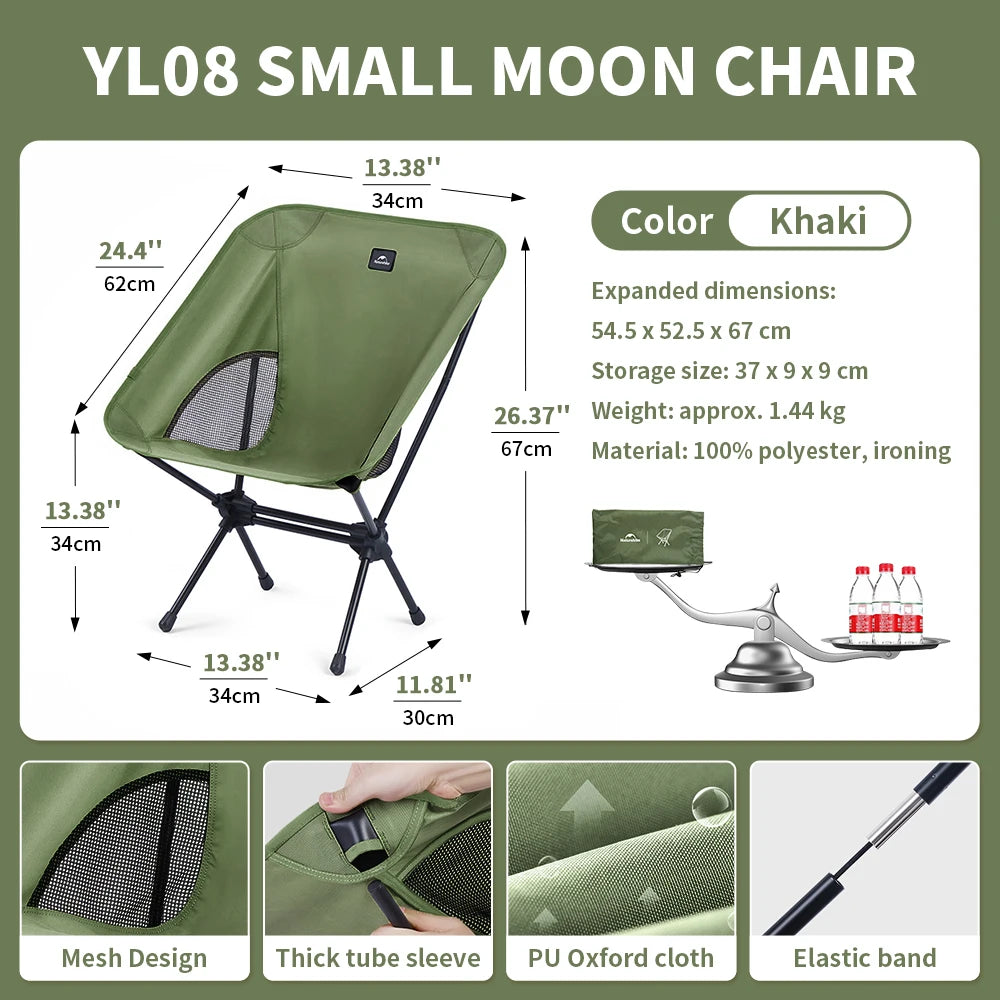 Naturehike Chair Foldable Chair Camping Lightweight Khaki Picnic BBQ Fishing Widen Chairs Outdoor Equipment Portable Taj Home Store